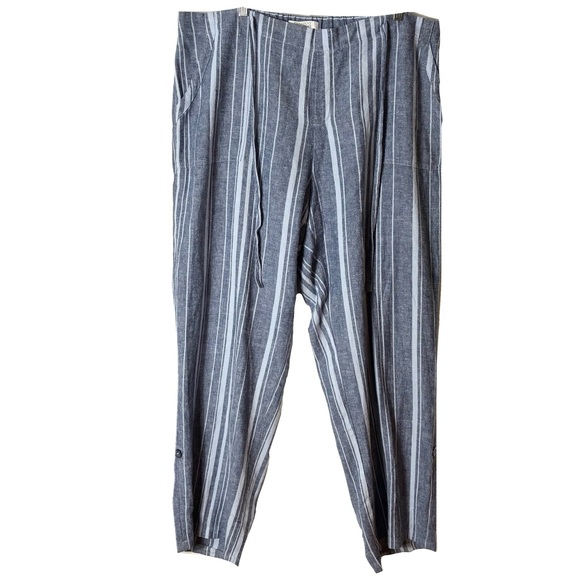 Nwot Company Ellen Tracy The Linen Pant Women’s Size XL Beach Straight Marina - Picture 1 of 9